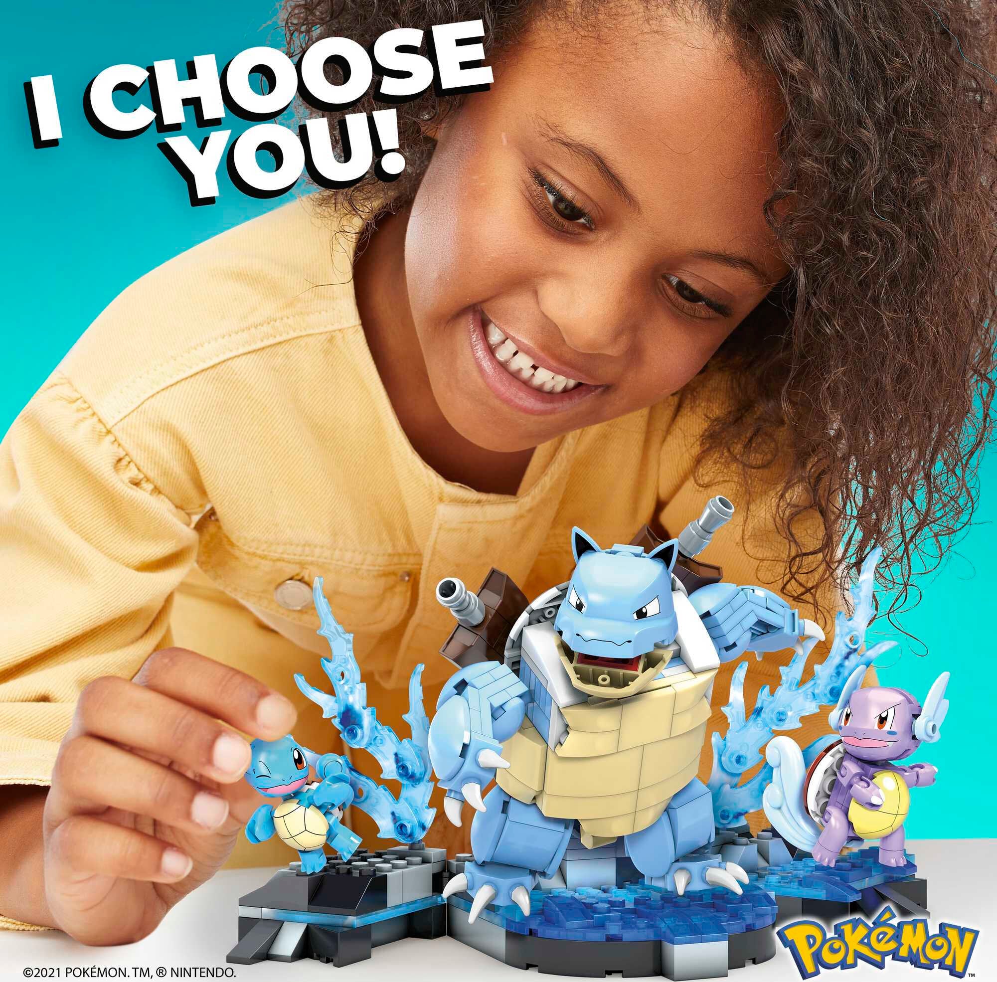 MEGA Pokemon Squirtle Building Toy Kit with 3 Action Figures (379 Pieces) for Kids | MTTS178