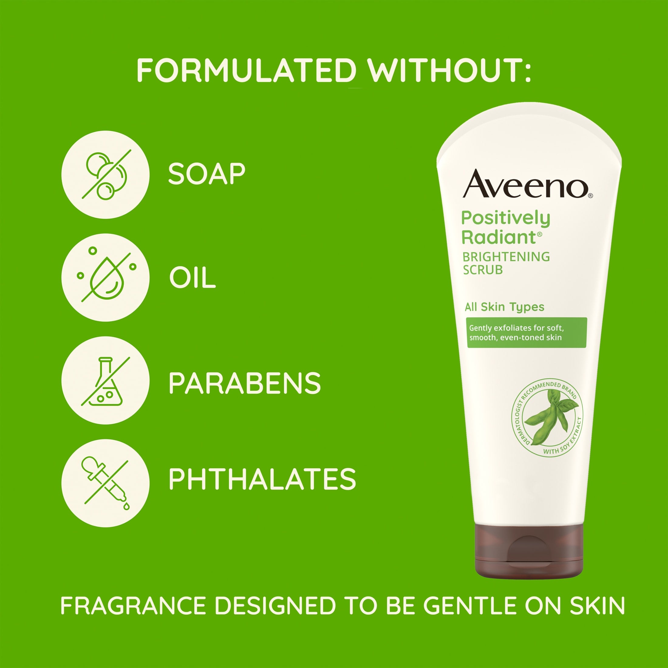 Aveeno Positively Radiant Brightening & Exfoliating Face Scrub, 7 oz | MTTS376
