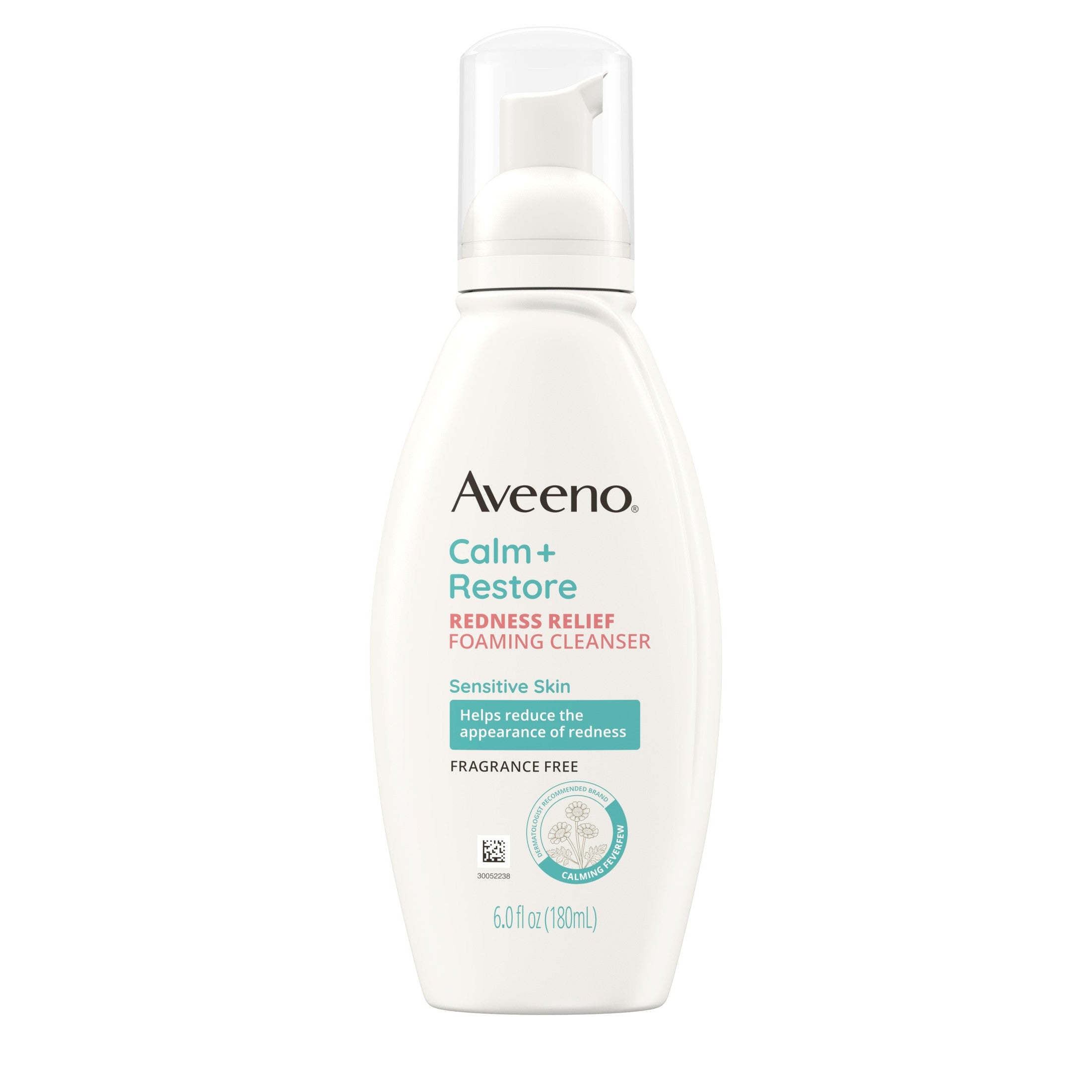 Aveeno Calm + Restore Redness Relief Face Wash, Foaming Facial Cleanser, 6 oz | MTTS379