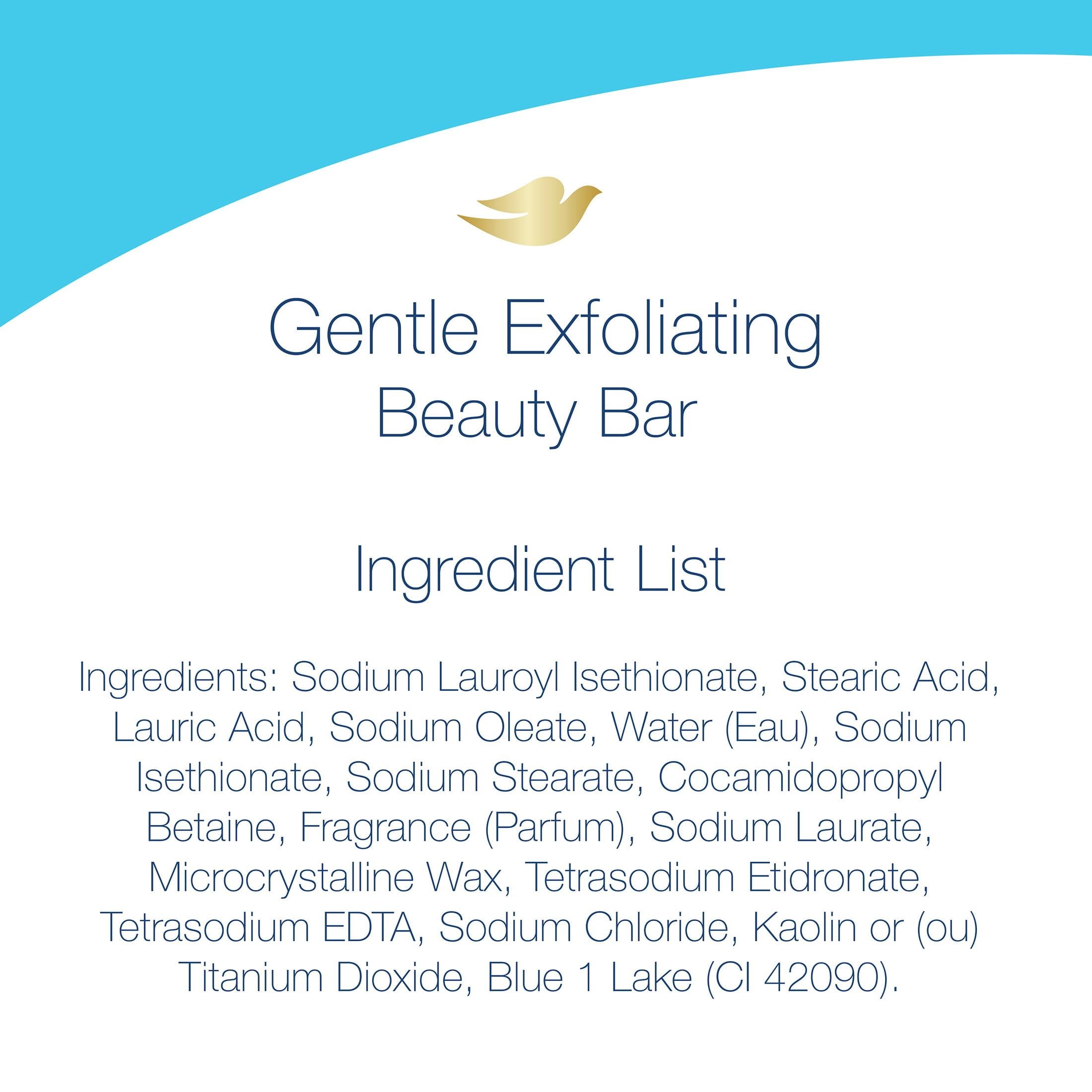 Dove Gentle Exfoliating Women's Beauty Bar Soap All Skin Type, 3.75 oz (8 Bars) | MTTS460