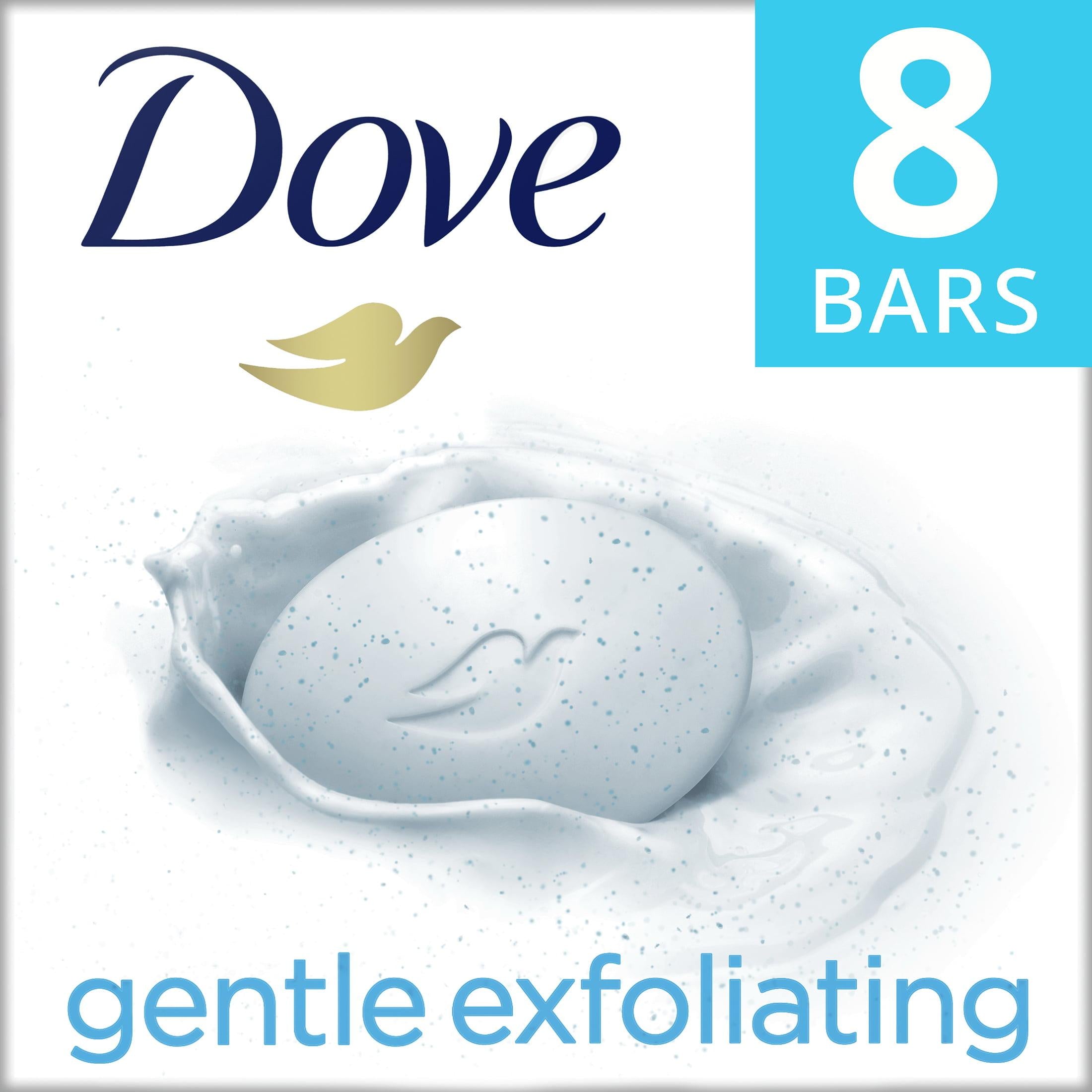 Dove Gentle Exfoliating Women's Beauty Bar Soap All Skin Type, 3.75 oz (8 Bars) | MTTS460