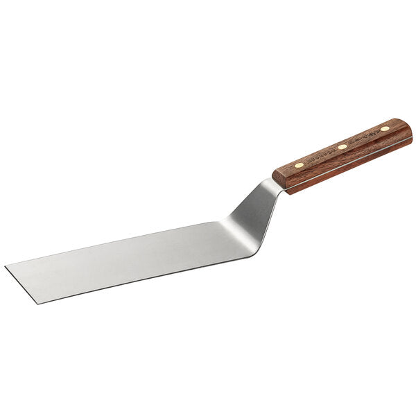 3 by 8 Stainless Steel Turner and Grill Scraper with Wooden Handle for Homes, Hotels, and Restaurants | TCHG211a