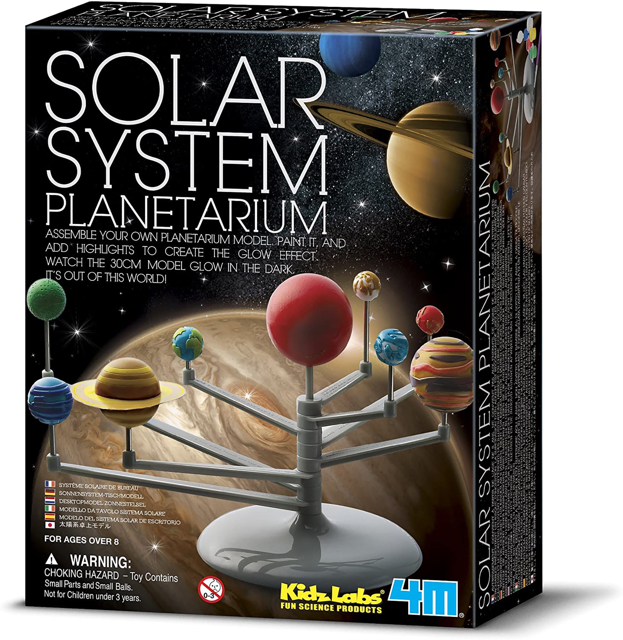 4M KidzLab Glow-in-the-Dark Solar System Mobile Making Kit, for Educational Exploration (Child) | MTTS184