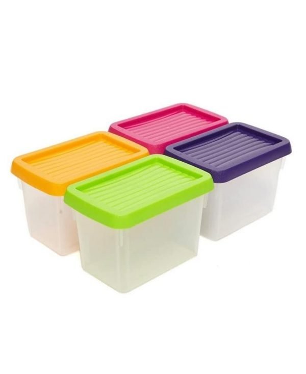 Wham Plastic Storage Boxes 1.5 Litres – 4 Pcs Multicoloured for Homes, Hotels, and Restaurants | TCHG297a