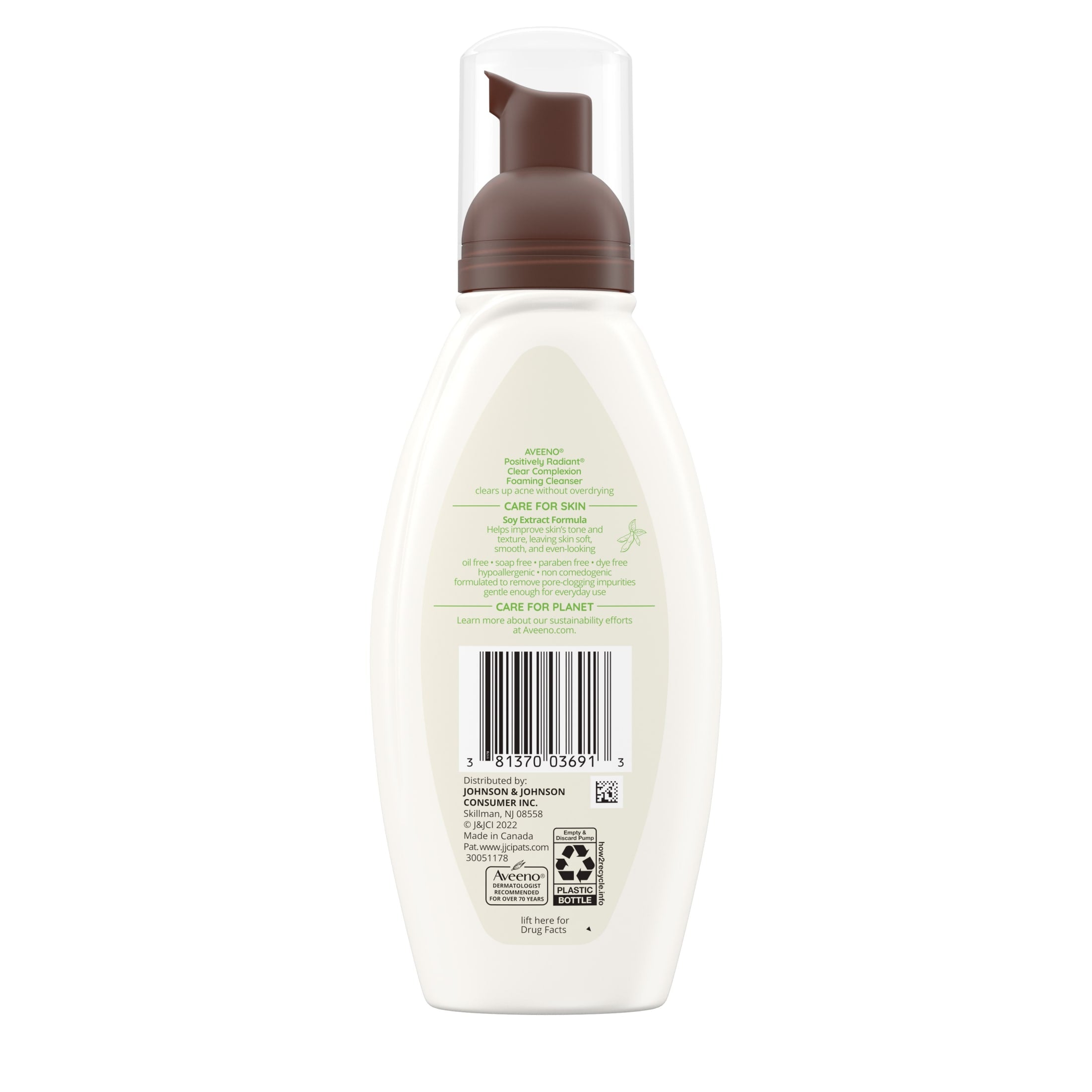 Aveeno Clear Complexion Foaming Facial Cleanser, Oil-Free Acne Face Wash, 6 fl. oz | MTTS374
