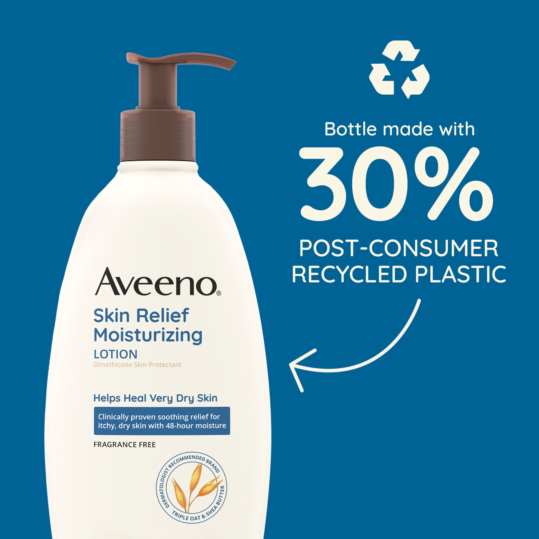 Aveeno Skin Relief Moisturizing Body and Hand Lotion for Dry Skin, Fragrance Free, 18 oz | MTTS340