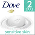 Dove Sensitive Skin Hypoallergenic Beauty Bar Soap, Fragrance Free, 3.75 oz (2 Bars) | MTTS457
