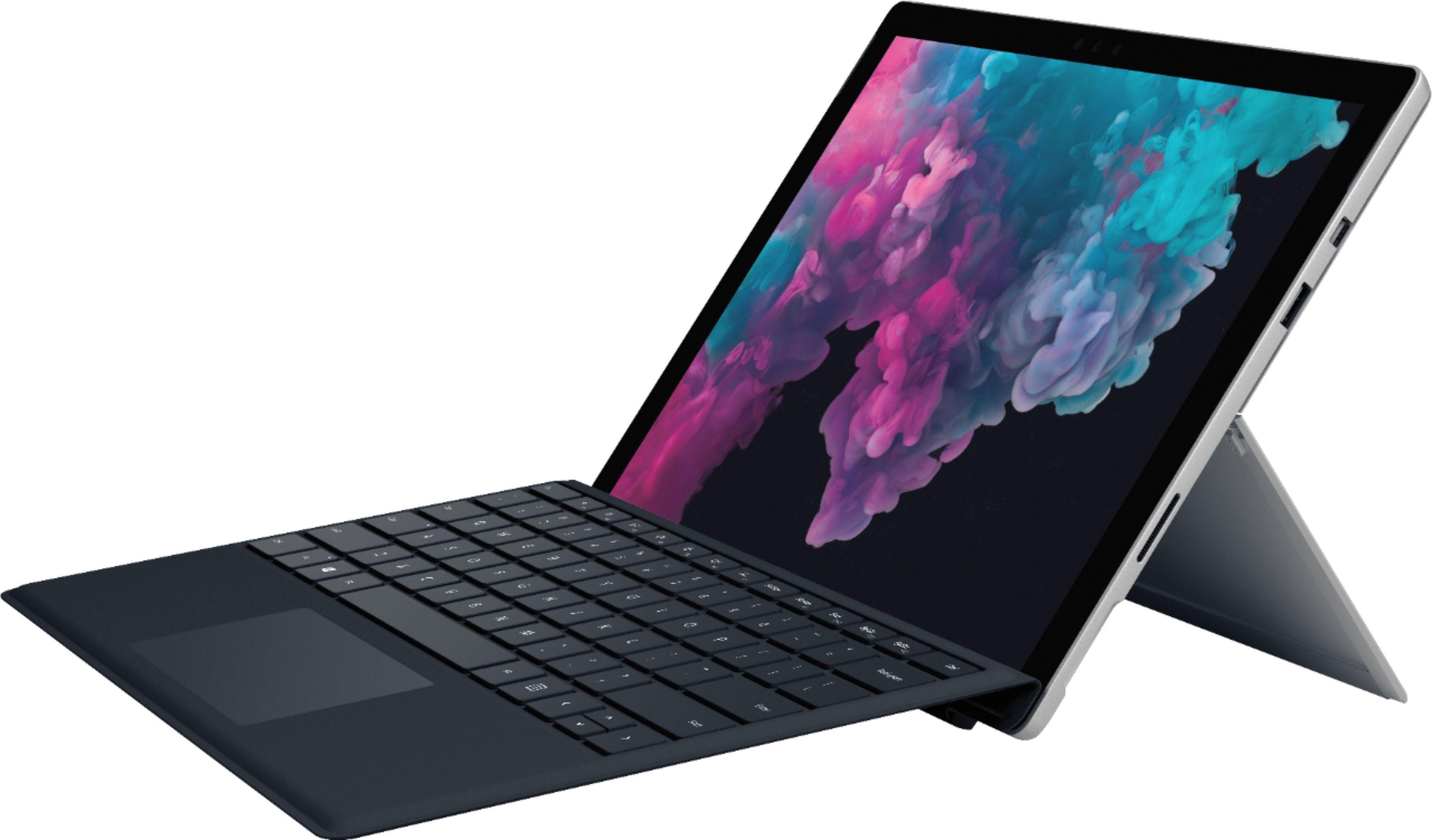 Microsoft - Geek Squad Certified Refurbished Surface Pro 6 with Black Keyboard - 12.3" Touch Screen - Core i5 - 8GB - 128GB SSD - Platinum | BBSS32A