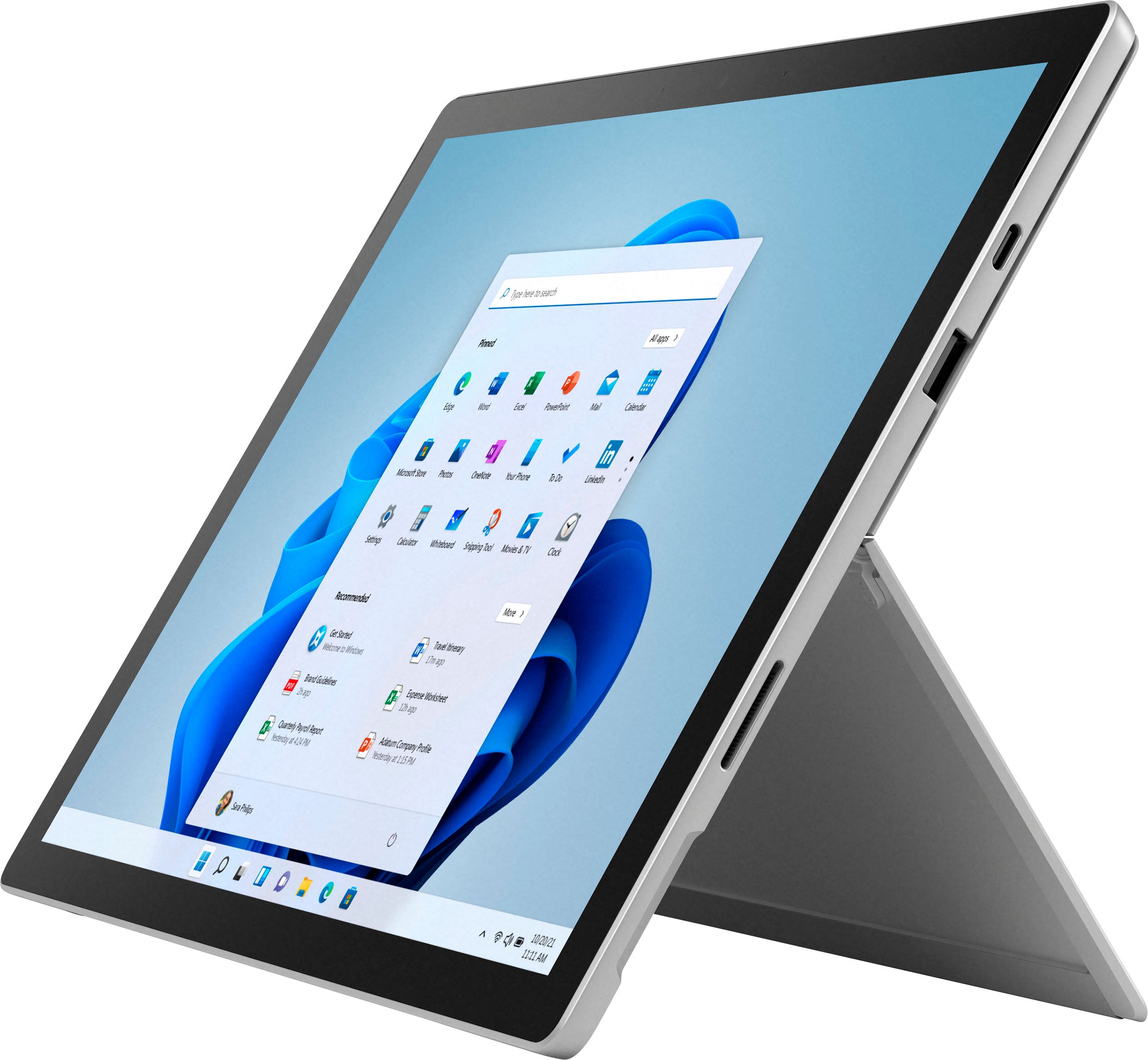 Microsoft - Surface Pro 7+ - 12.3” Touch-Screen - Intel Core i3 - 8GB Memory - 128GB SSD with Black Type Cover - Platinum | BBSS17A