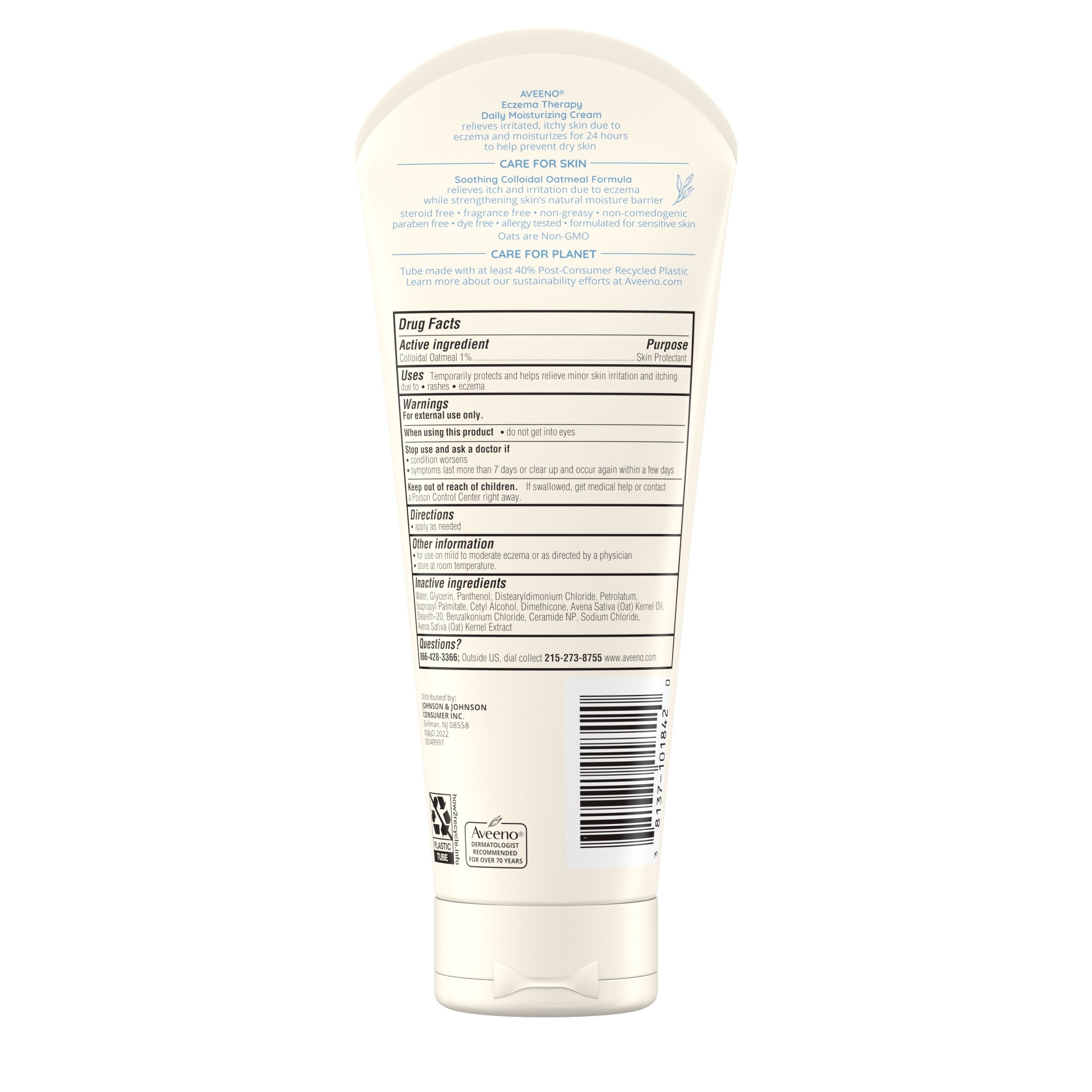 Aveeno Eczema Therapy Daily Moisturizing Body Lotion, Fragrance Free Cream, 7.3 oz | MTTS345