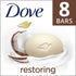 Dove Restoring Gentle Women's Beauty Bar Soap All Skin Type Coconut & Cocoa Butter, 3.75 oz (8 Bars) | MTTS468