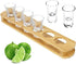 6pcs Bamboo Shot Glass Set Holder Straight Design for Homes, Bars, Hotels, and Restaurants | TCHG178a
