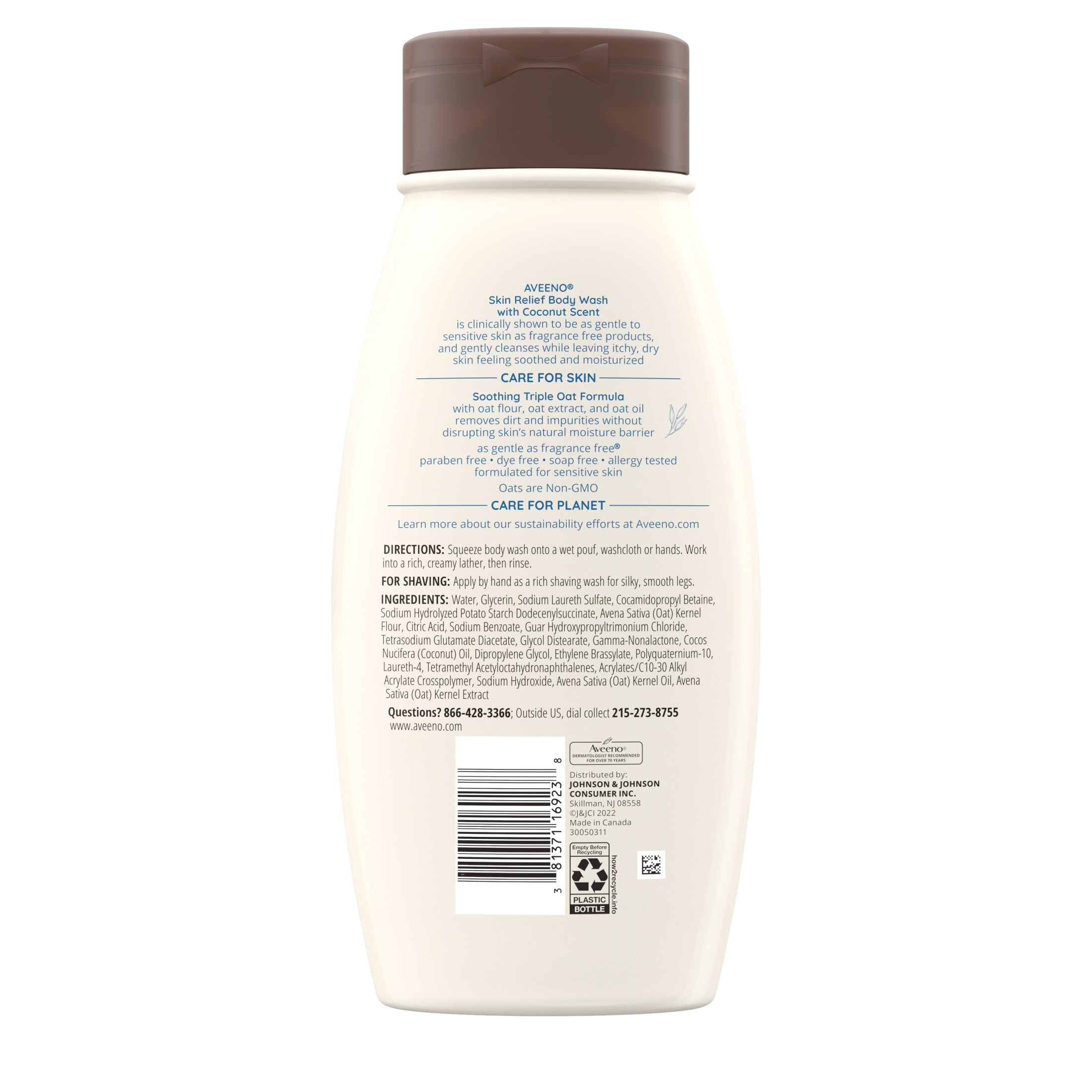 Aveeno Skin Relief Oat Body Wash with Coconut Scent, 18 fl. oz | MTTS358