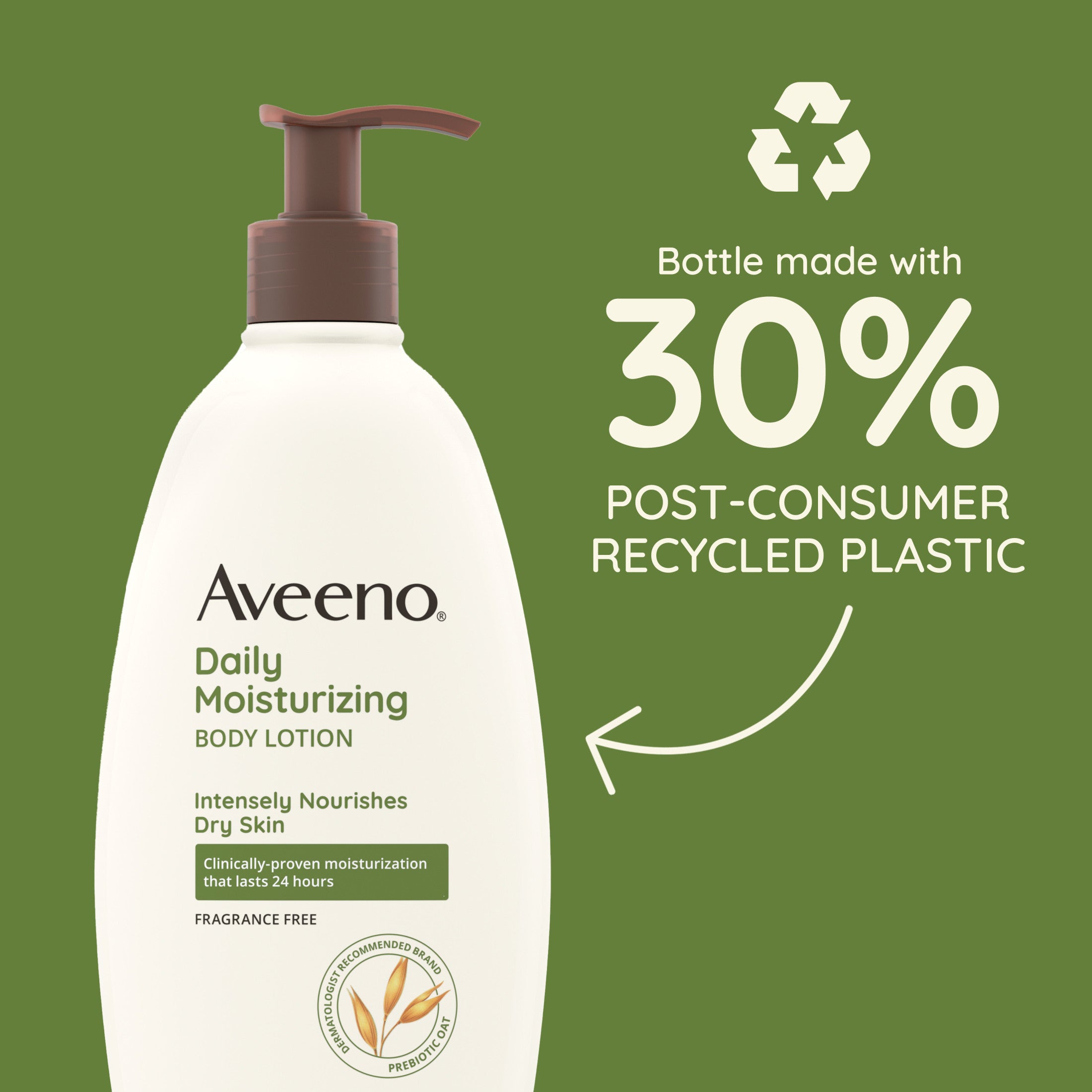 Aveeno Daily Moisturizing Body Lotion and Facial Moisturizer for Face, Body and Dry Skin, 18 oz | MTTS339