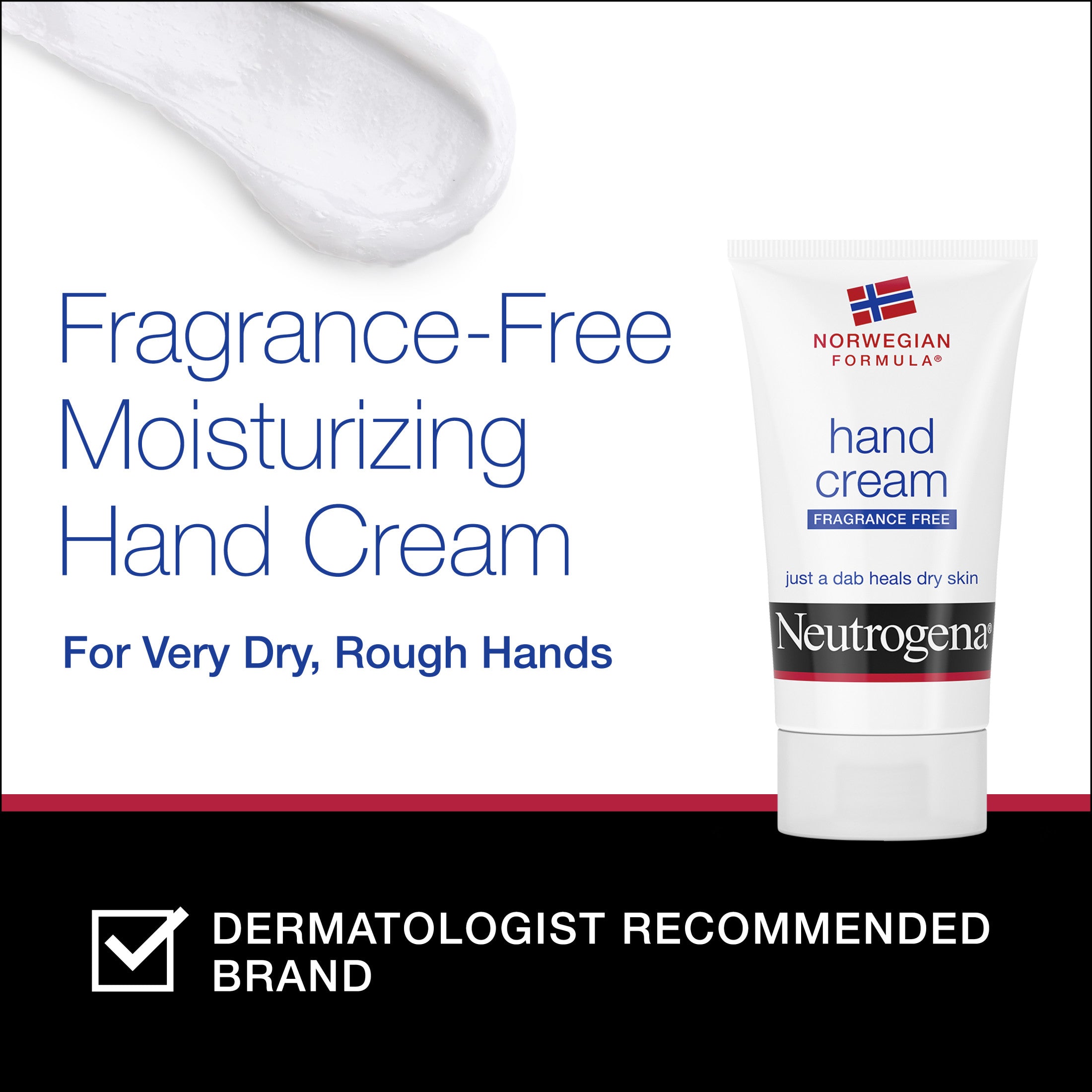 Neutrogena Norwegian Formula Dry Hand and Body Cream, Fragrance-Free Lotion, 2 oz | MTTS264