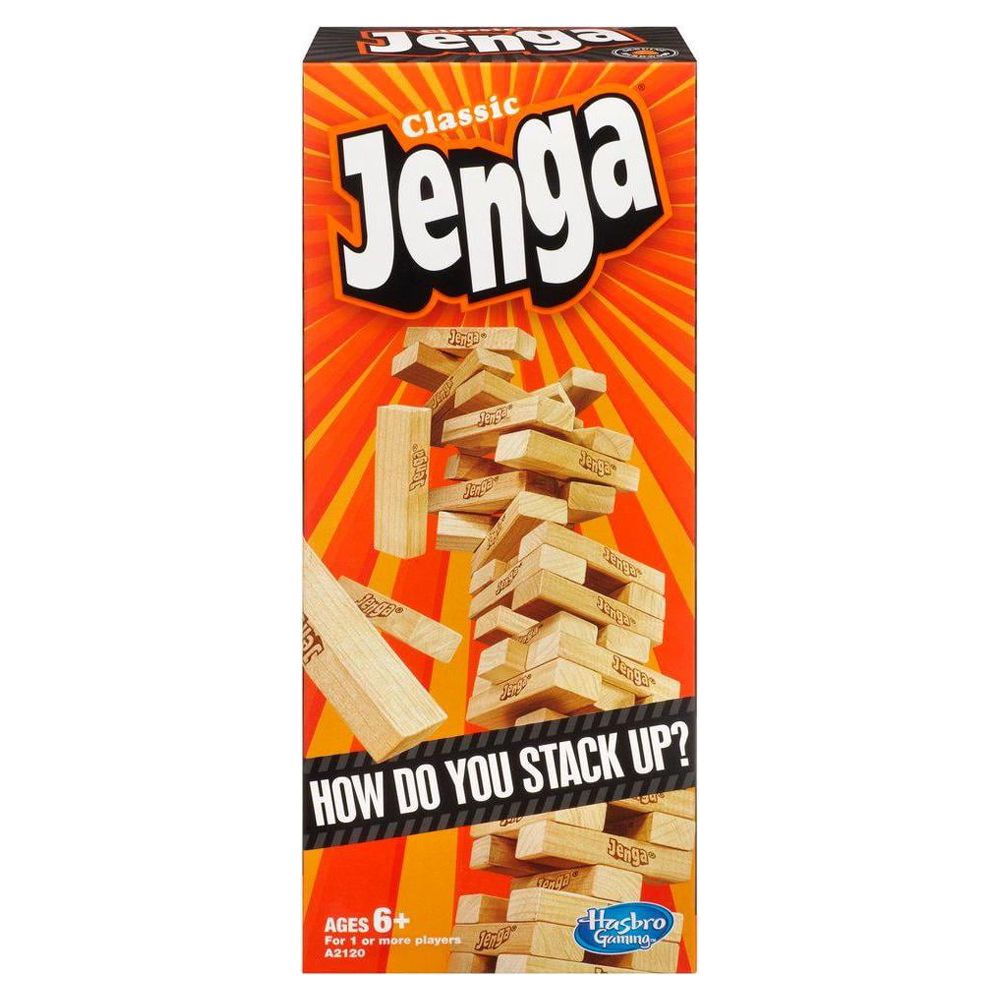 Jenga Classic Block Stacking Board Game for Kids and Family Ages 6 and Up, 1+ Player | MTTS173