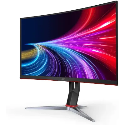 AOC C27G2Z 27″ Curved Frameless Ultra-Fast Gaming Monitor, FHD 1080p, 0.5ms 240Hz, Free Sync, HDMI/DP/VGA, Height Adjustable, Black  | PPLG573a