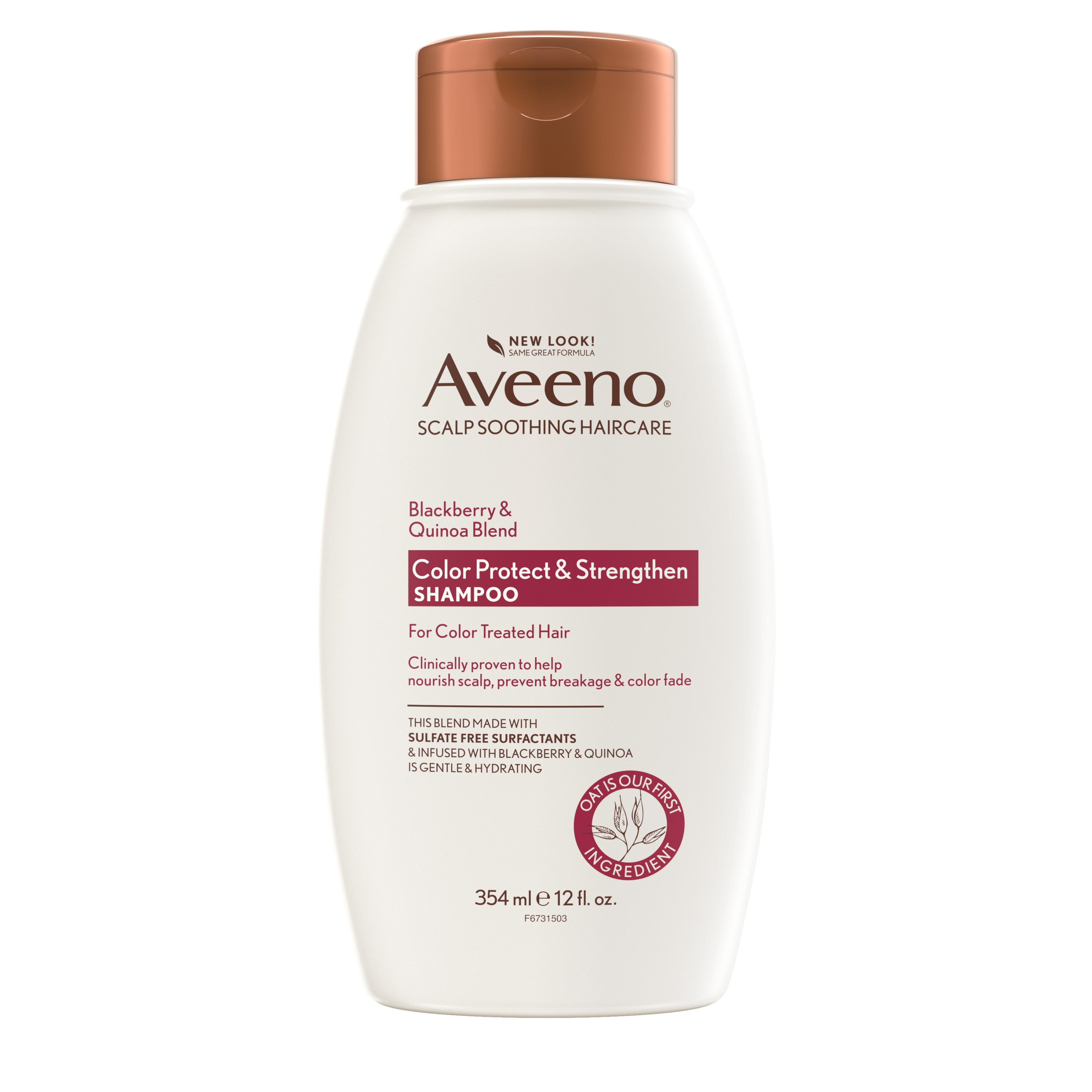Aveeno Blackberry & Quinoa Strengthening Shampoo for Color-Treated Hair, 12 fl oz | MTTS367