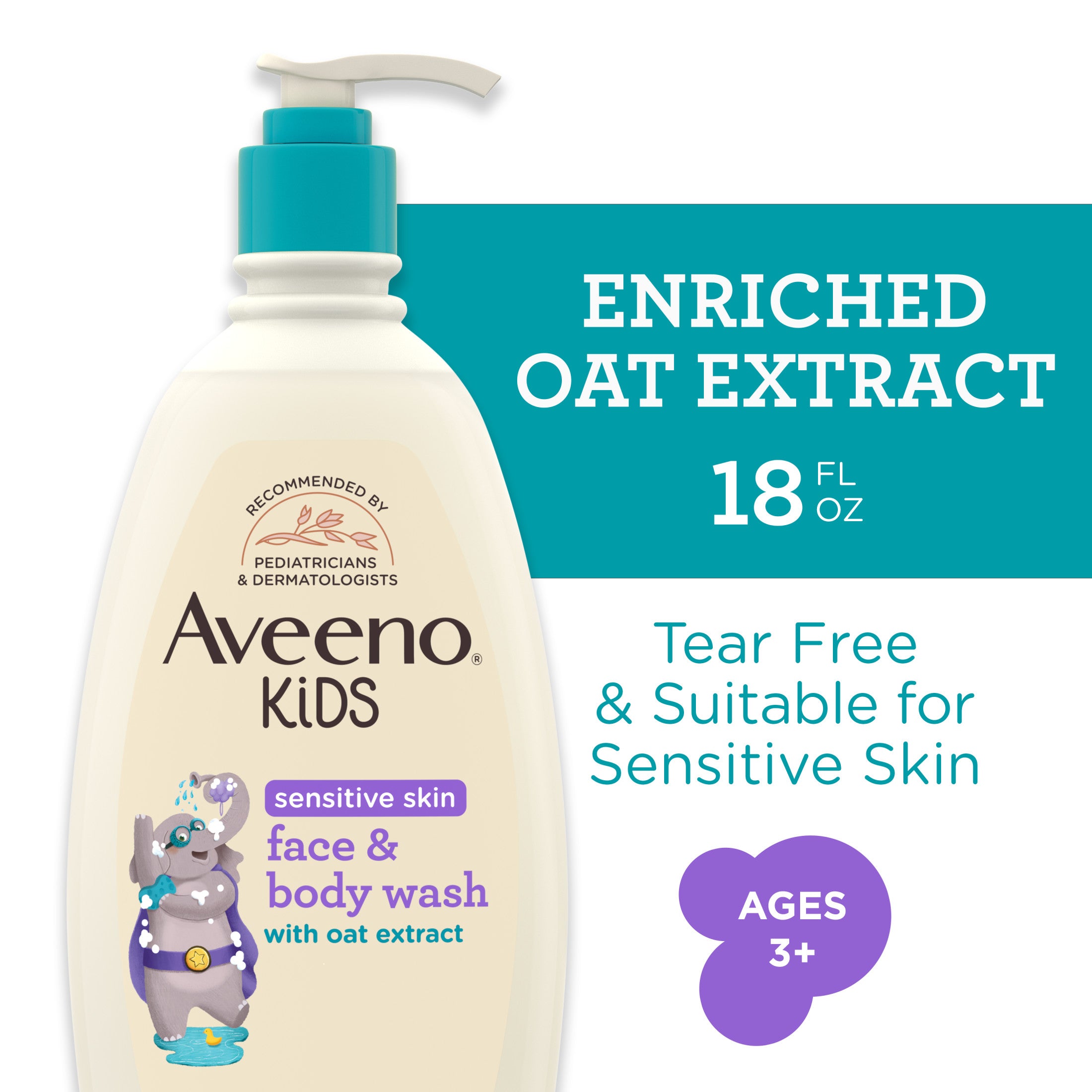 Aveeno Kids Face and Body Wash for Sensitive Skin, 18 fl. oz | MTTS360