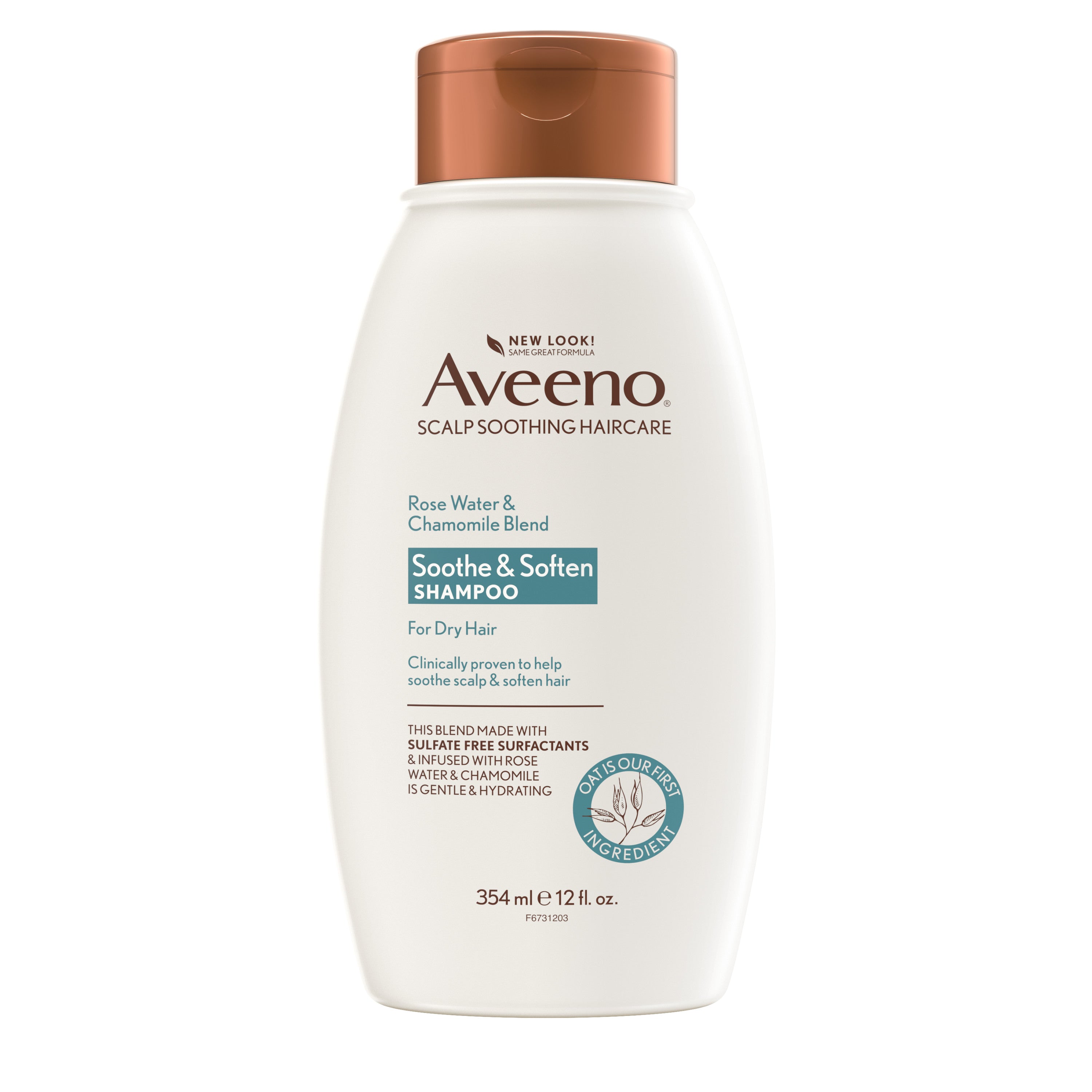 Aveeno Rose Water & Chamomile Shampoo for Dry Hair, Hydrating, 12 fl oz | MTTS368