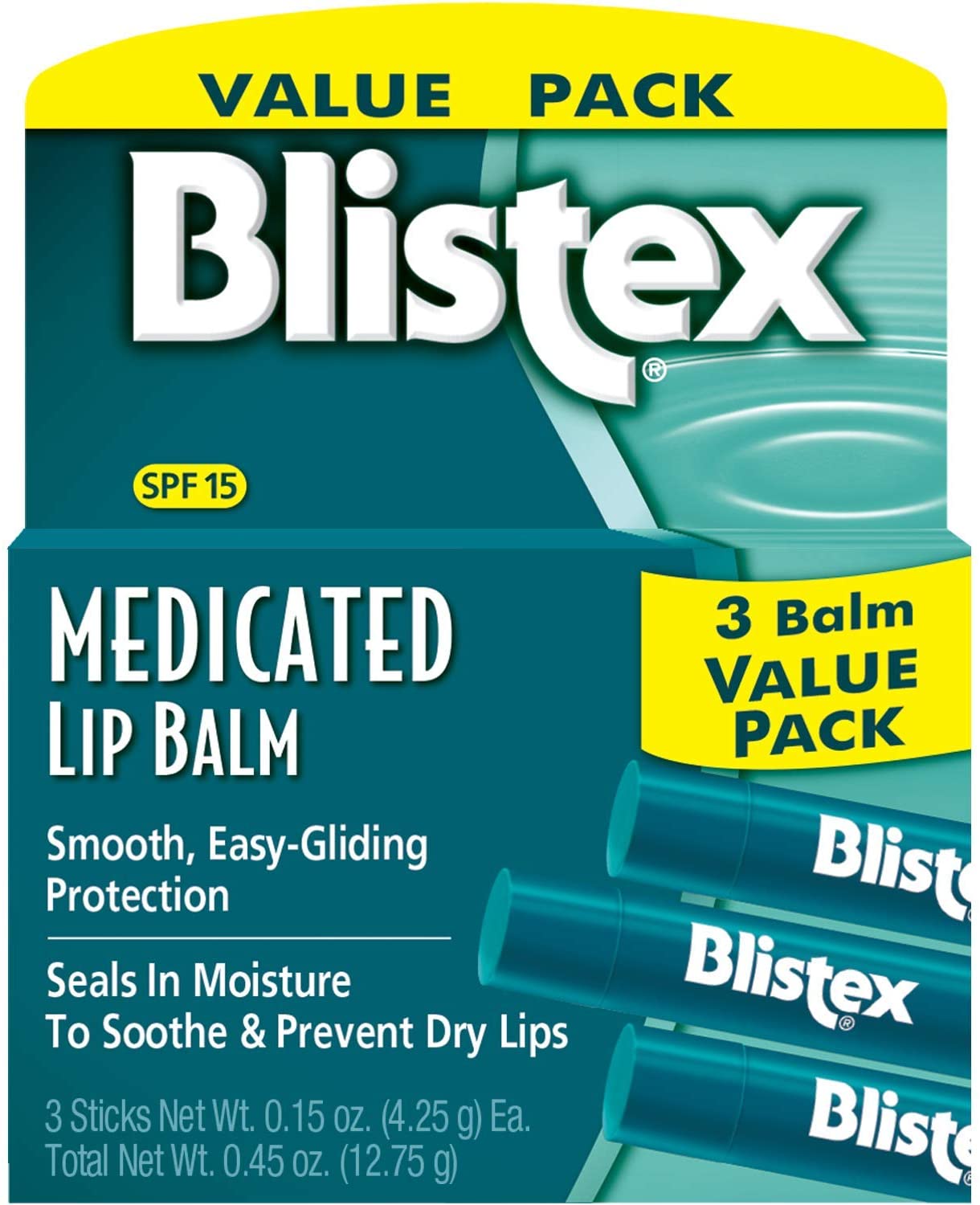 Blistex Medicated Lip Balm 3 Pack with SPF 15 | AFRS204