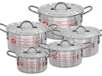 | TCHG318aCarina Galaxis Range SQ Professional Aluminum Casserole 5pcs Cookware Set for Homes, Hotels, and Restaurants