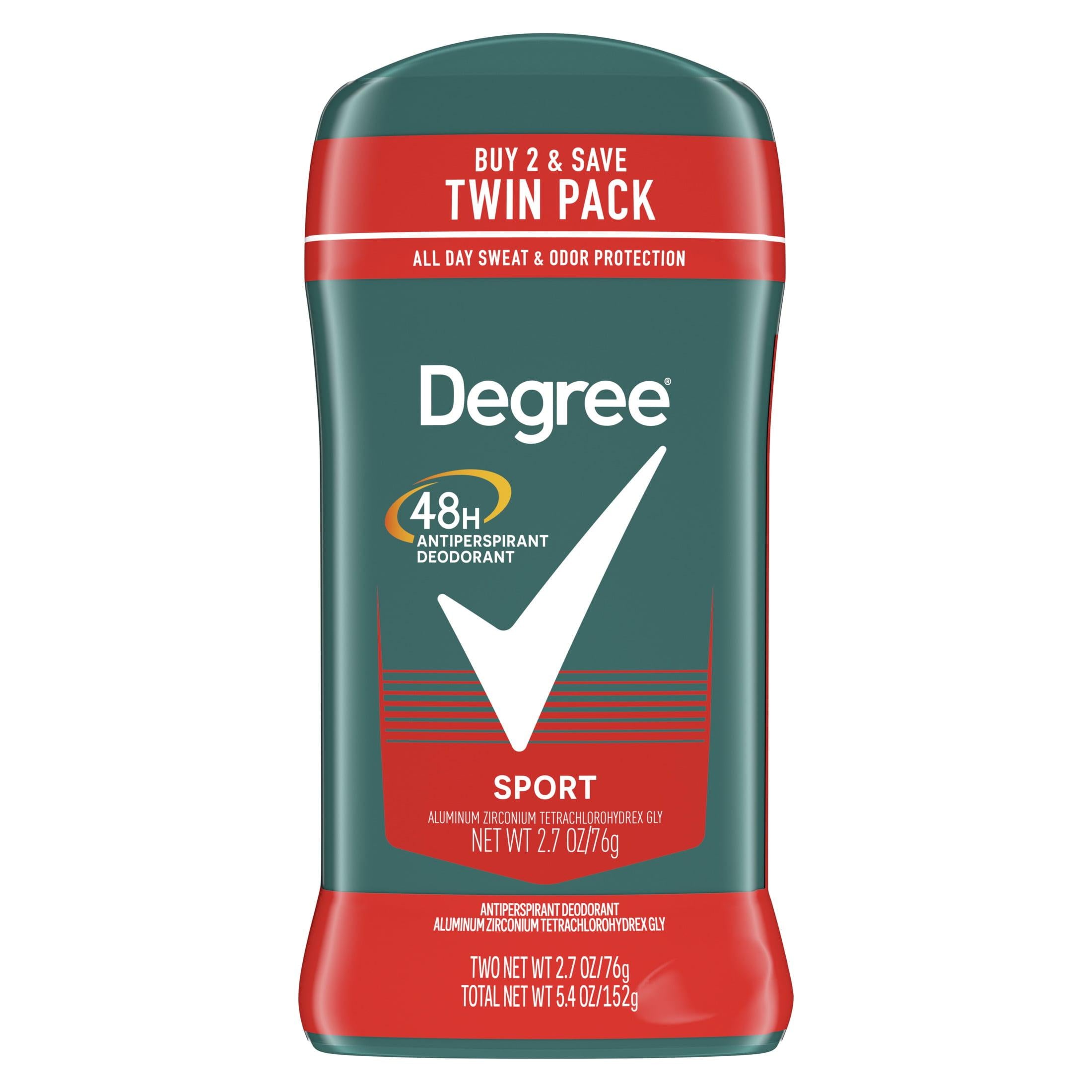 Degree Long Lasting Antiperspirant Deodorant Stick Twin Pack, Sport, 2.7 oz | MTTS238