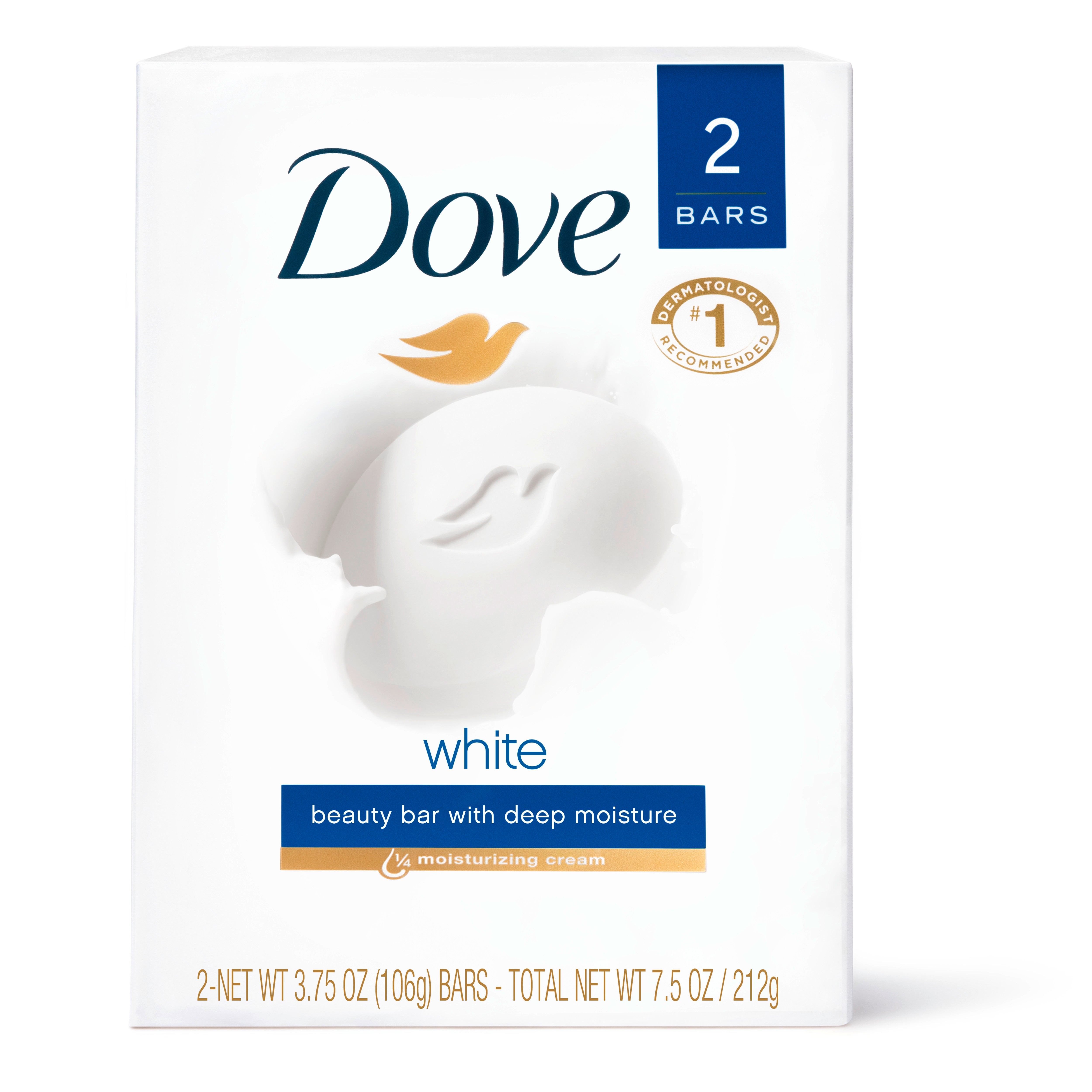 Dove Original Deep Moisturizing Beauty Bar Soap All Skin Type, Unscented, 3.75 oz (2 Bars) | MTTS459
