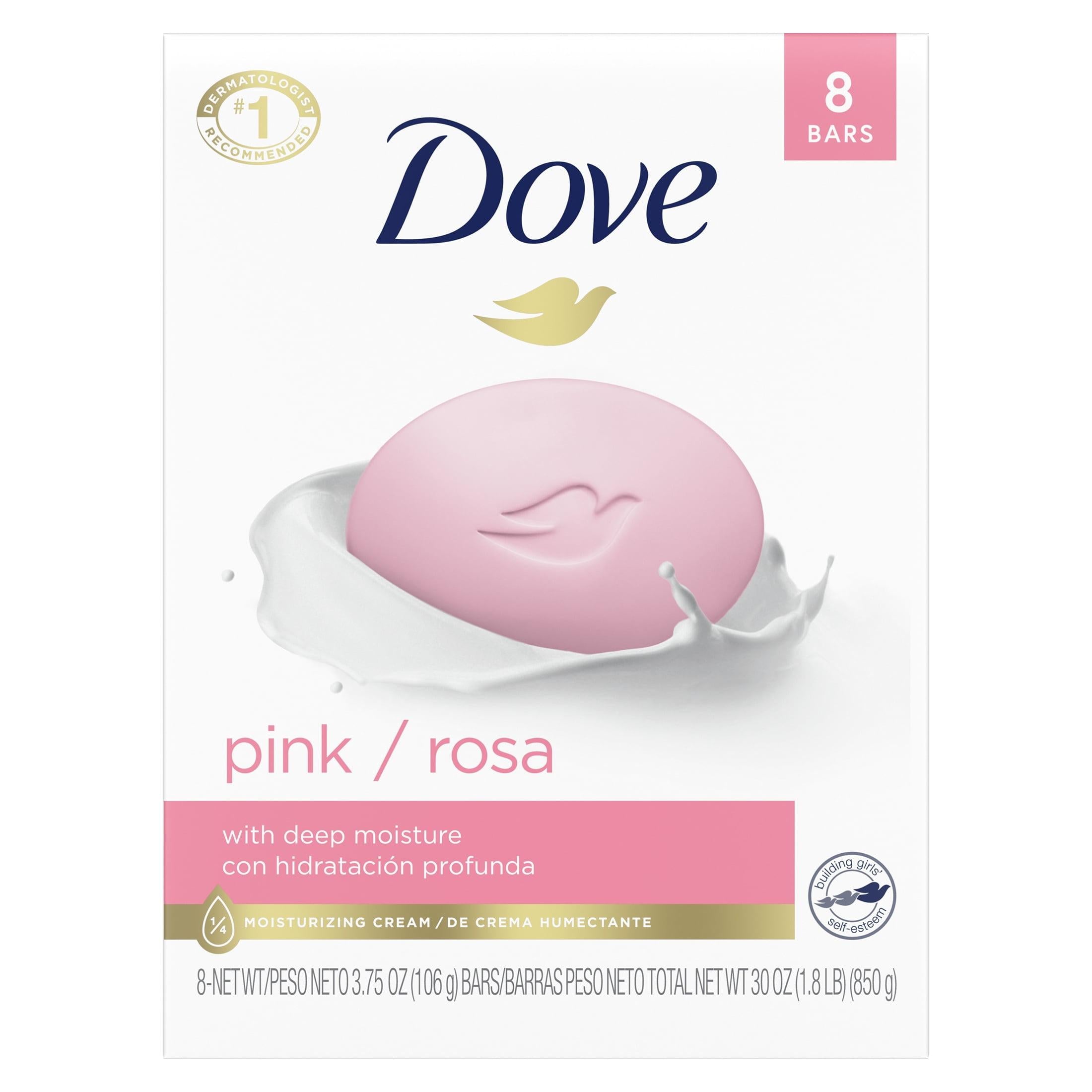 Dove Pink Gentle Deep Moisturizing Beauty Bar Soap All Skin Type, Rosa, 3.75 oz (8 Bars) | MTTS467