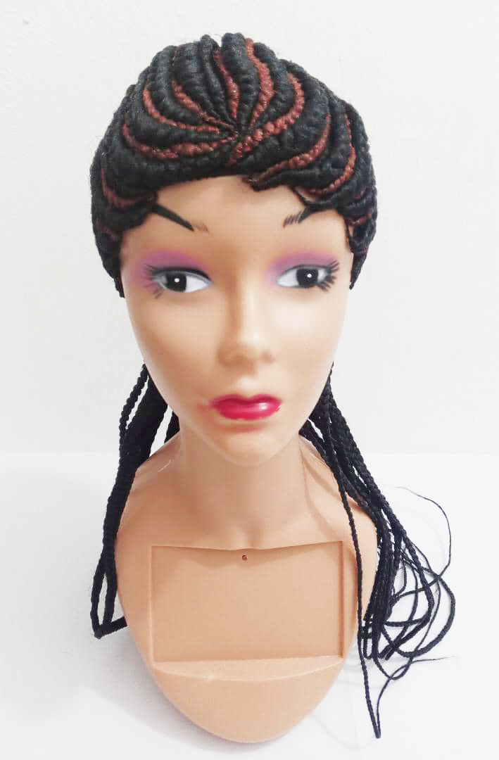 Stylish Ghana Weave Front Mix Colour Long Braided Wig | EGN14a