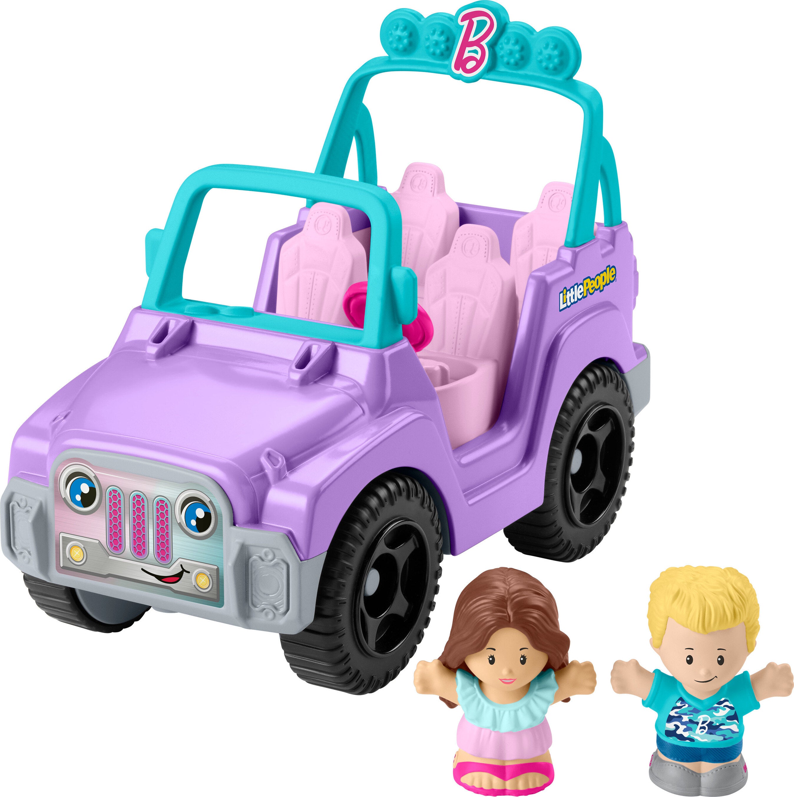 Fisher-Price Little People Barbie Beach Cruiser Toy Car with Music & 2 Figures for Toddlers | MTTS145