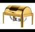 Gold Chafing Dish with Round Rectangular Cover for Homes, Hotels, and Restaurants TCHG197a
