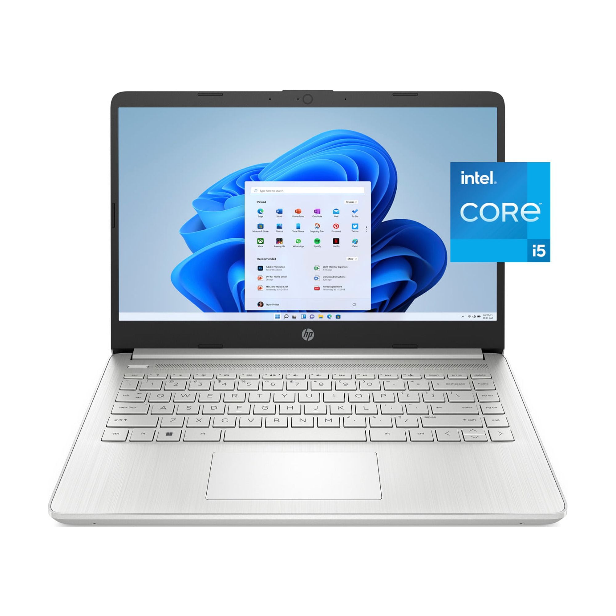 HP 14" Laptop, Intel Core i5-1135G7, 8GB RAM, 256GB SSD, Natural Silver, Windows 11 Home, 14-dq2078wm - MTTS26