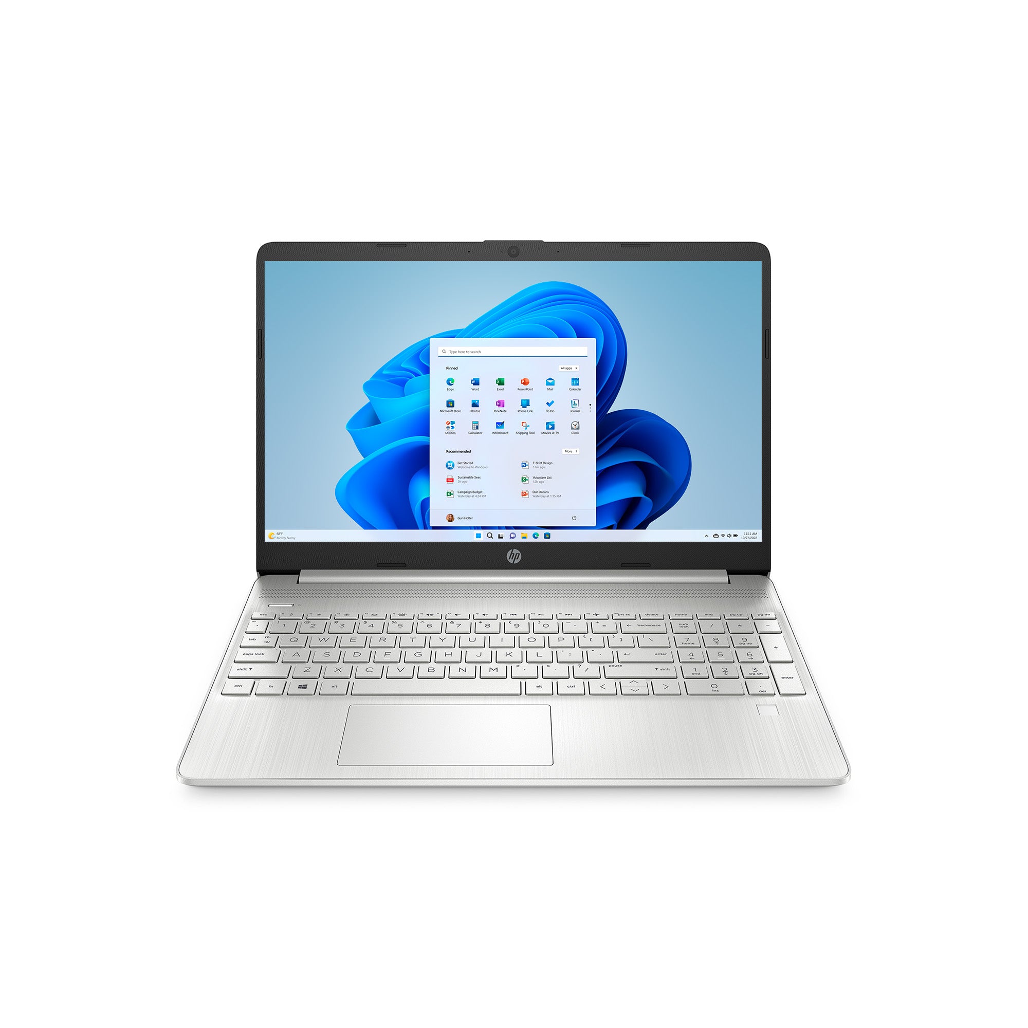 HP 15.6" Laptop, Intel Core i5-1135G7, 2.4GHz Intel Iris Xe Graphics, 8GB Ram 512GB SSD, Windows 11, Natural Silver, 15-dy2152wm | MTTS9
