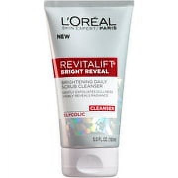 L'Oreal Paris Skincare Revitalift Bright Reveal Facial Cleanser with Glycolic Acid, Anti-Aging Daily Face Cleanser to Exfoliate Dullness and Brighten Skin, 5 Fl Oz (Pack of 1) | MTTS398