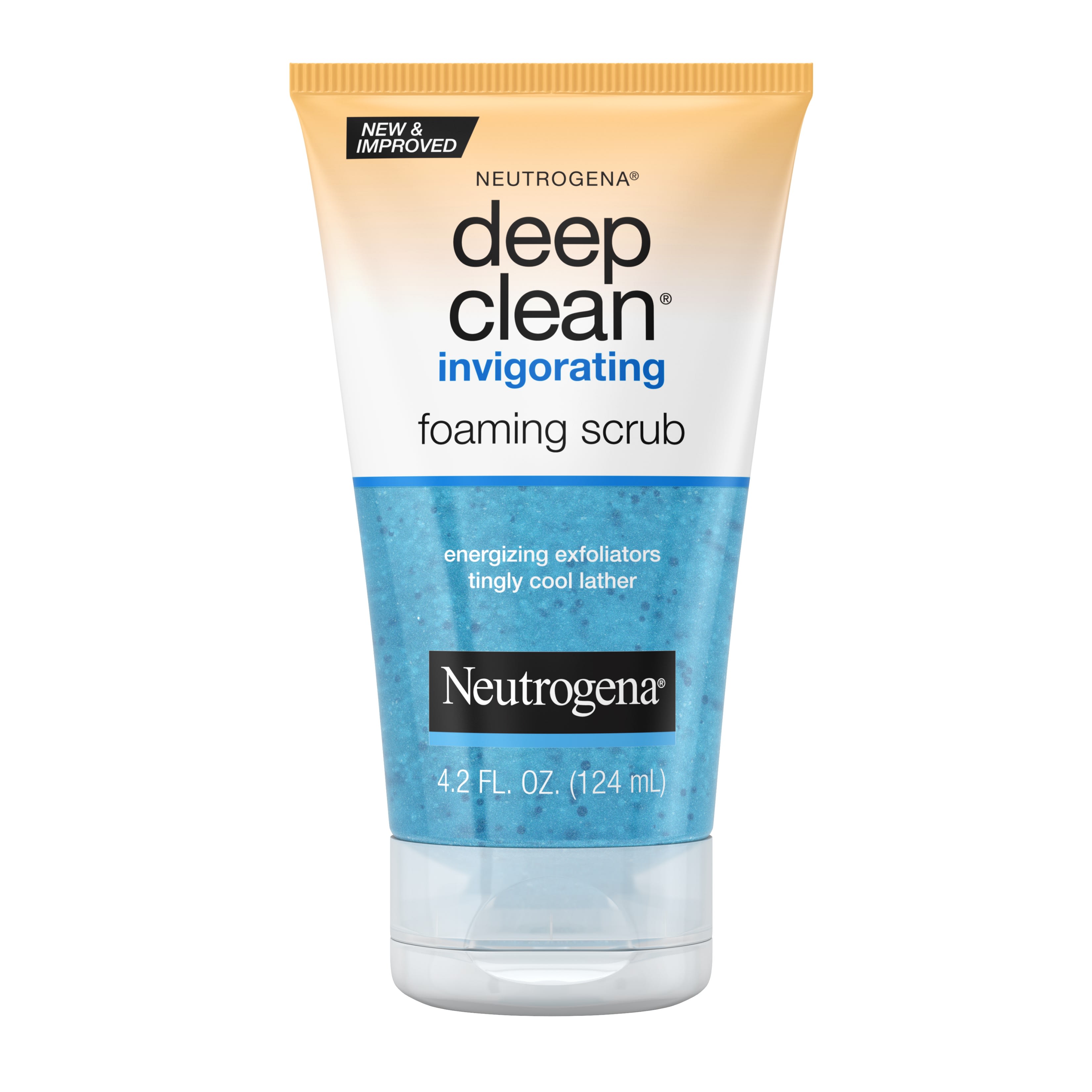 Neutrogena Deep Clean Invigorating Foaming Facial Scrub with Glycerin, Cooling & Exfoliating Gel Face Wash to Remove Dirt, Oil & Makeup, 4.2 fl. oz | MTTS281