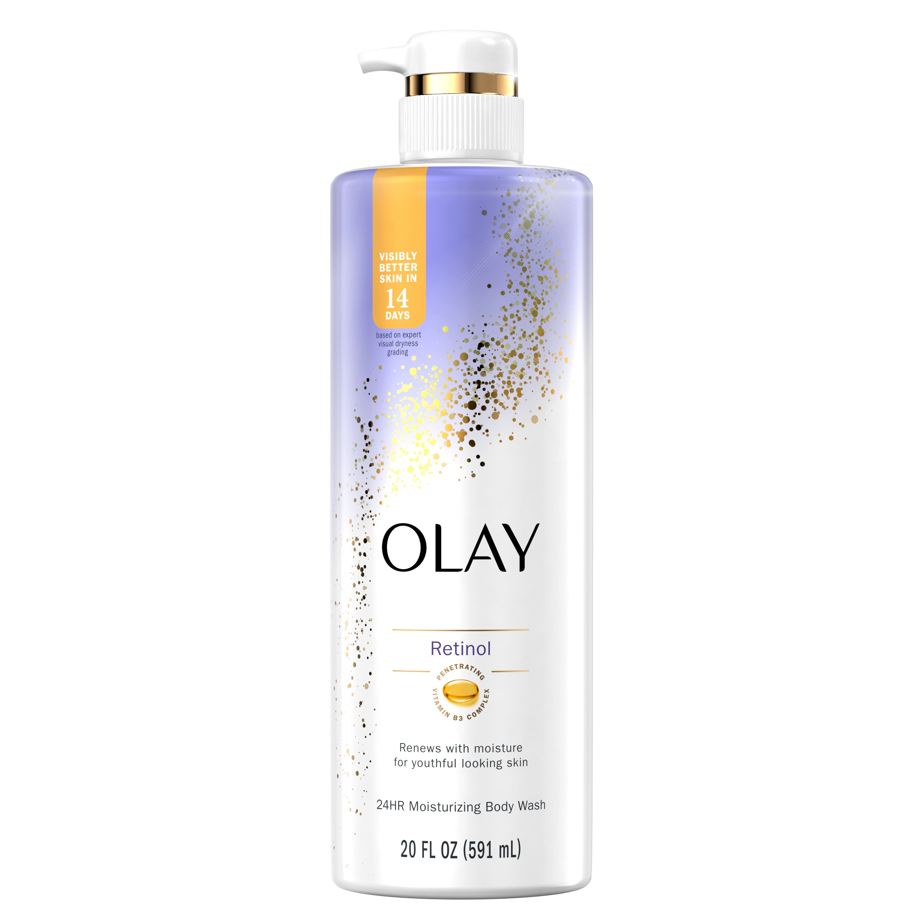 Olay Cleansing & Renewing Nighttime Women's Body Wash with Vitamin B3 and Retinol, 20 fl oz | MTTS299