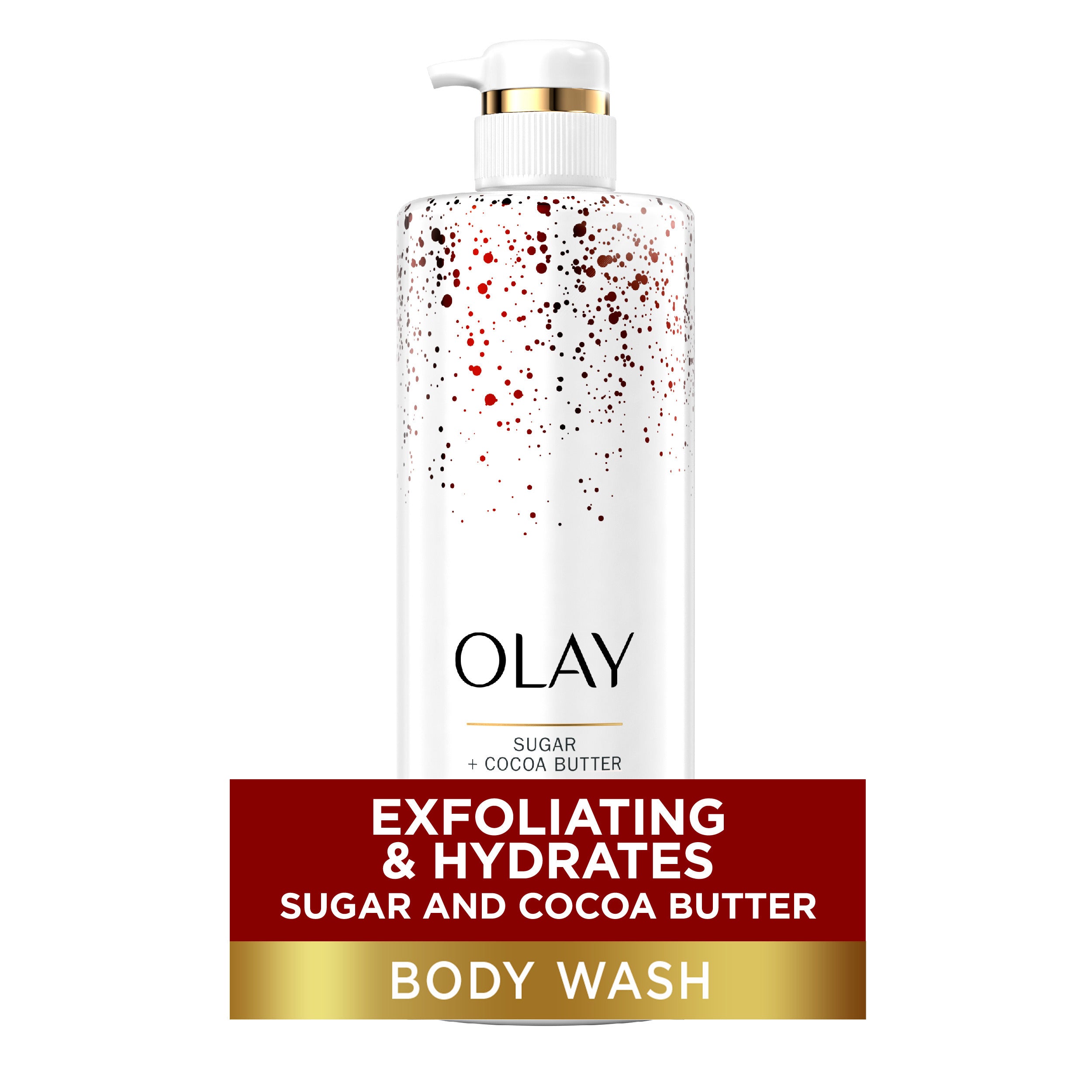 Olay Exfoliating & Moisturizing Body Wash with Sugar, Cocoa Butter, and Vitamin B3, Female, 20 fl oz | MTTS301