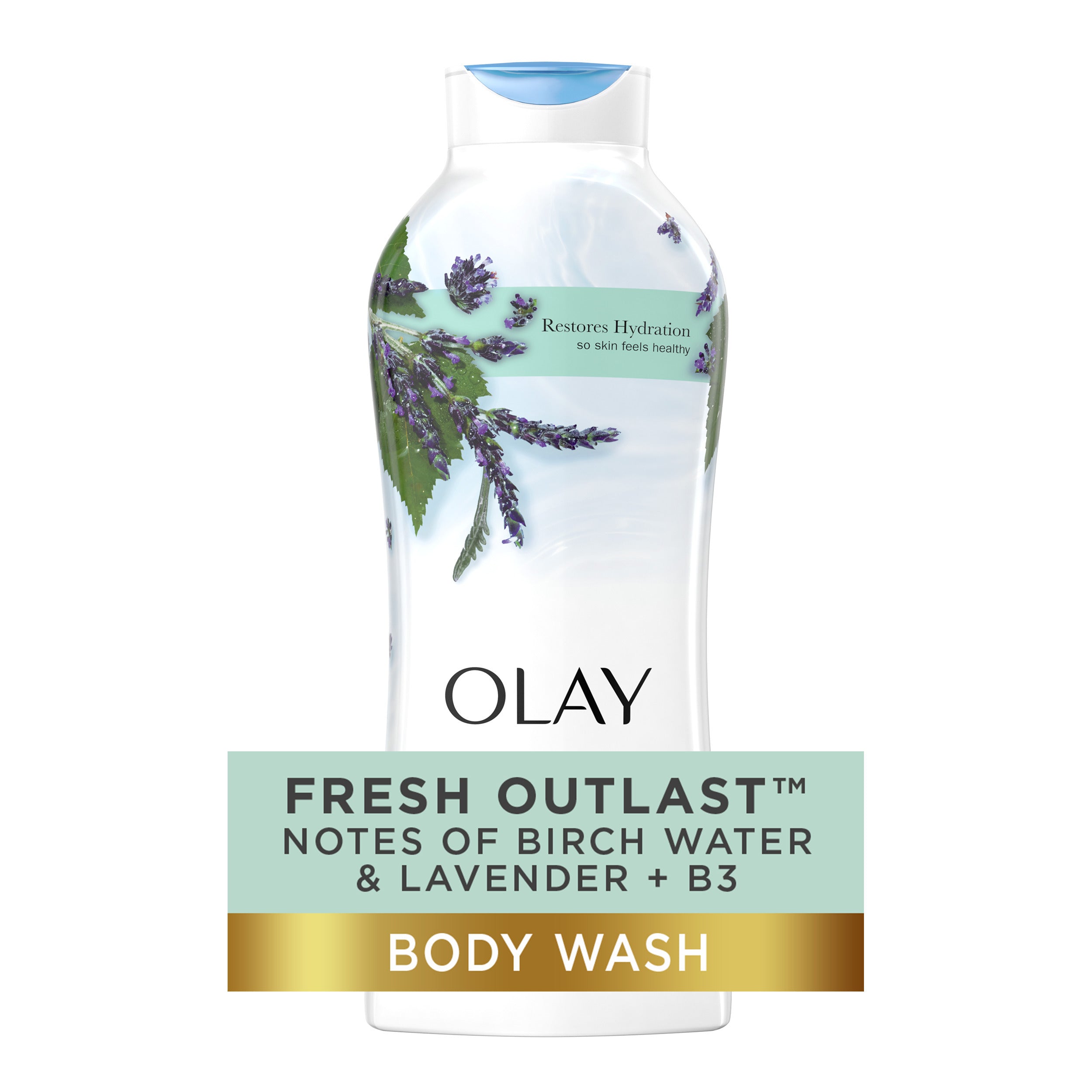 Olay Fresh Outlast Body Wash, Notes of Birch Water & Lavender, 22 fl oz | MTTS304