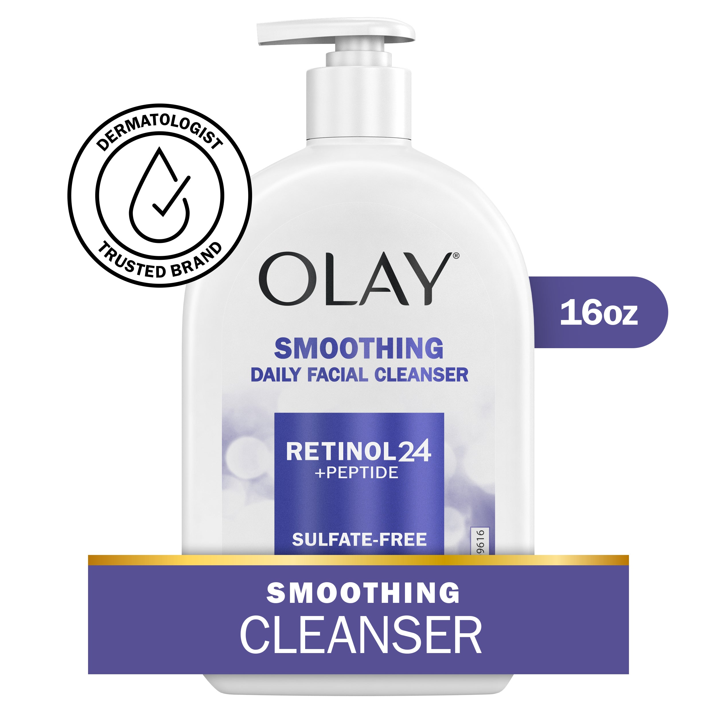 Olay Retinol 24 + Peptide Face Wash, Smoothing, Sulfate-Free, 16 fl oz | MTTS329