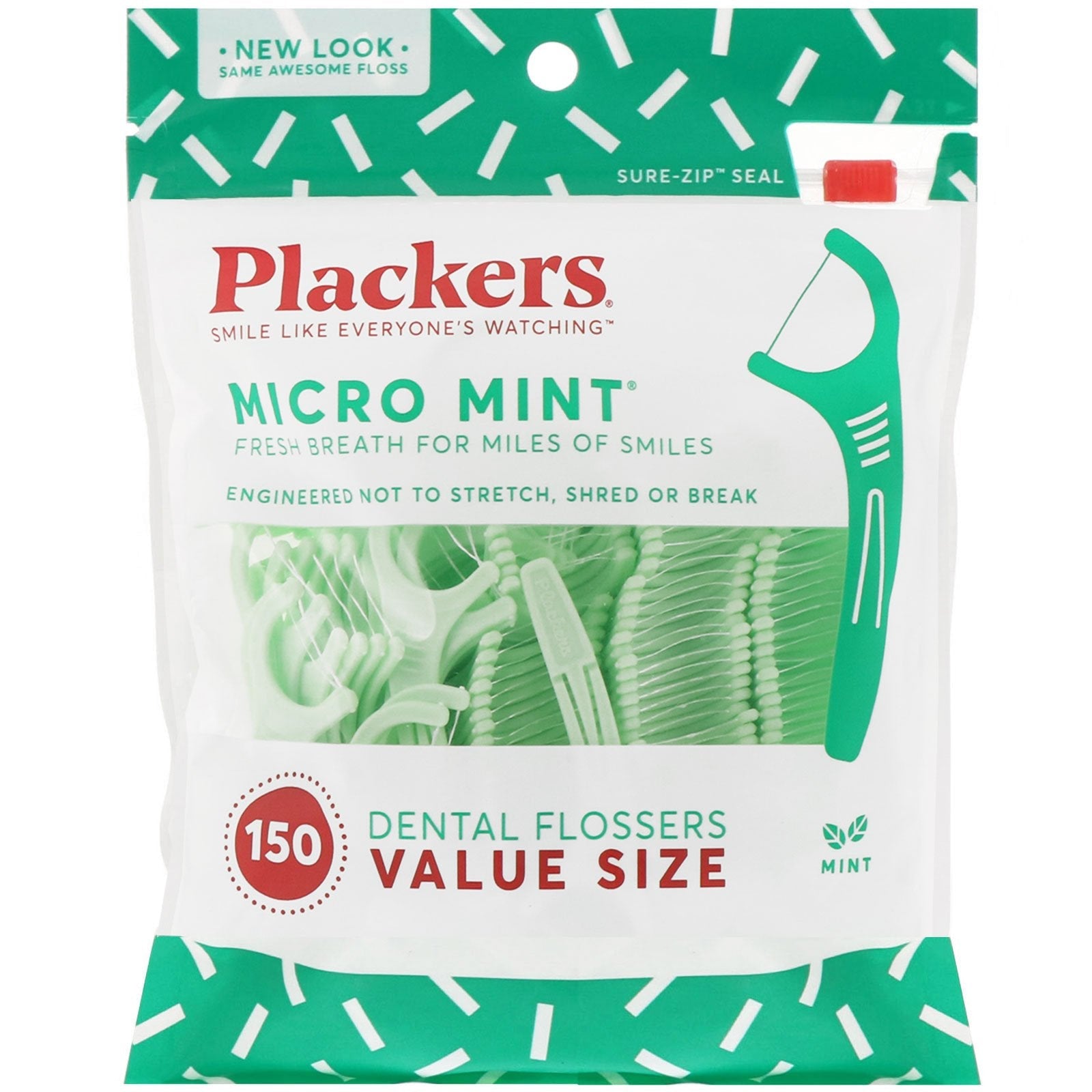 Plackers Micro Mint Dental Flossers, 150 count | AFRS206