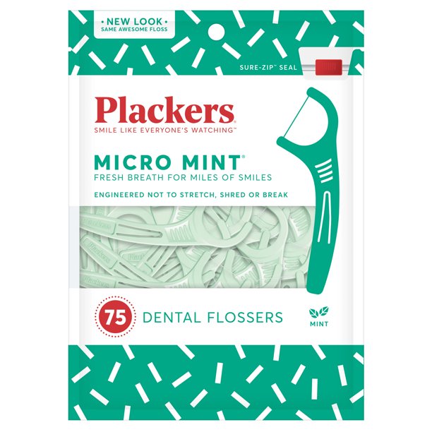 Plackers Micro Mint Dental Flossers, 75 count (pack of 3) | AFRS207