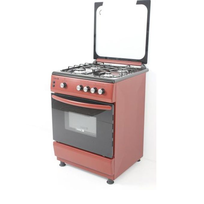 Scanfrost 3-Burner Gas Cooker with Grill, and Gas Oven with 1 Hot Plate Burgundy 60×60 – CK6302R for Homes, Hotels, and Restaurants | TCHG51a