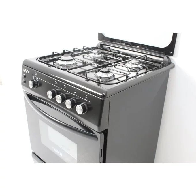 Scanfrost 4-Burner Gas Cooker with Grill, and Gas Oven with Burner Ignition Black 60×60 – CK6400B for Homes, Hotels, and Restaurants | TCHG61a