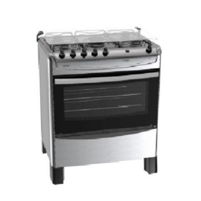 Scanfrost 5-Burner Gas Cooker Inox Finish with Gas Oven Silver – CK7500S for Homes, Hotels, and Restaurants | TCHG64a