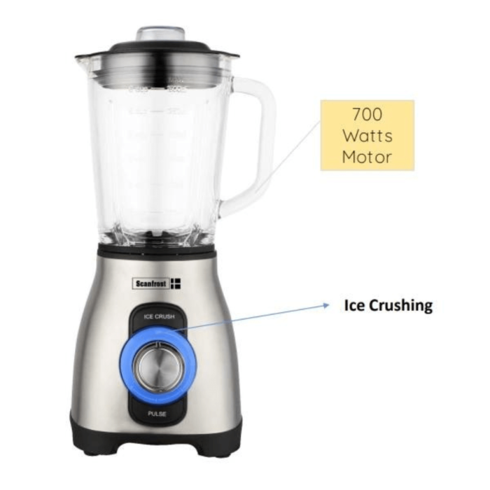 Scanfrost Smoothie and Ice-crushing Blender 1.5L- SFKAB700W for Homes, Hotels, and Restaurants | TCHG102a