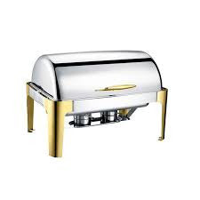 Stainless Steel Gold Plated Chafing Dish for Homes, Hotels, and Restaurants | TCHG202a