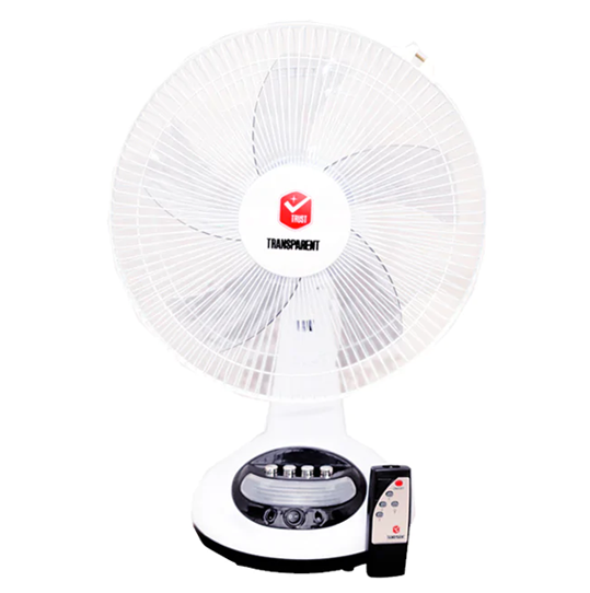 TRANSPARENT 12 Inches Rechargeable Table Fan RCT01 | HBNG79a