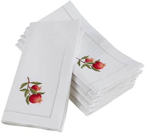 White kitchen napkins with fruit pattern – 12 pcs | TCHG174a