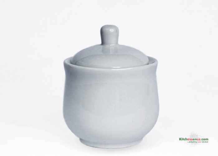 White Porcelain Sugar Bowl with lid-300ml | TCHG302a